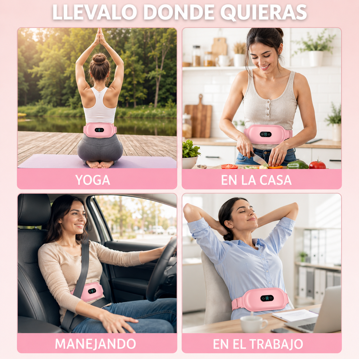 Cinturón Térmico con Masajes para Cólicos Menstruales