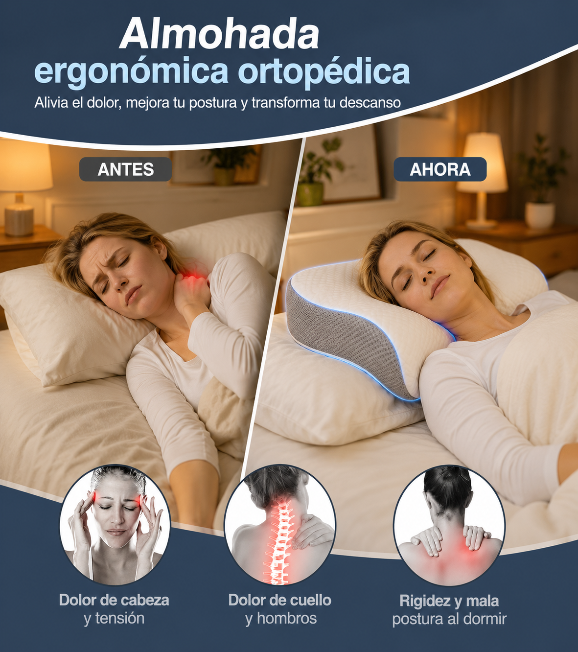 ALMOHADA ERGONÓMICA ORTOPEDICA PACK2