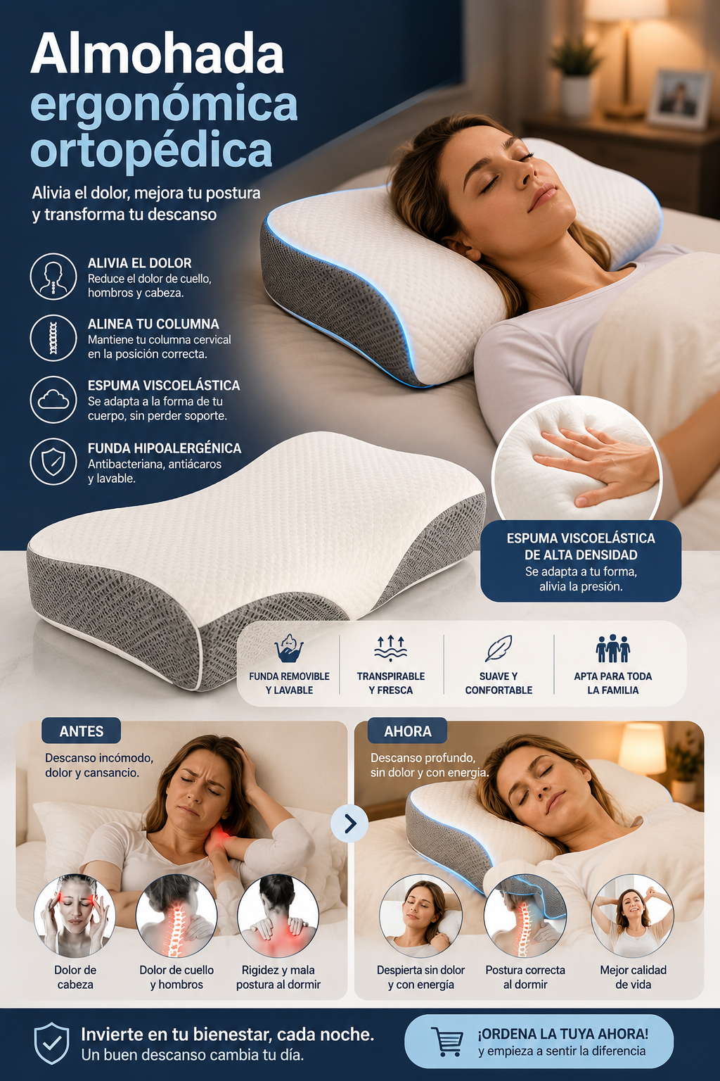 ALMOHADA ERGONÓMICA ORTOPEDICA PACK2